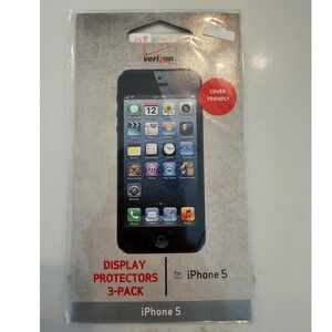 Verizon Display Protectors 3-Pack for iPhone 5 Clear Screen Guard Cover Friendly